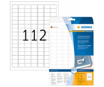 Eemaldatavad etiketid Herma - 25.4x16.9mm, 25 lehte